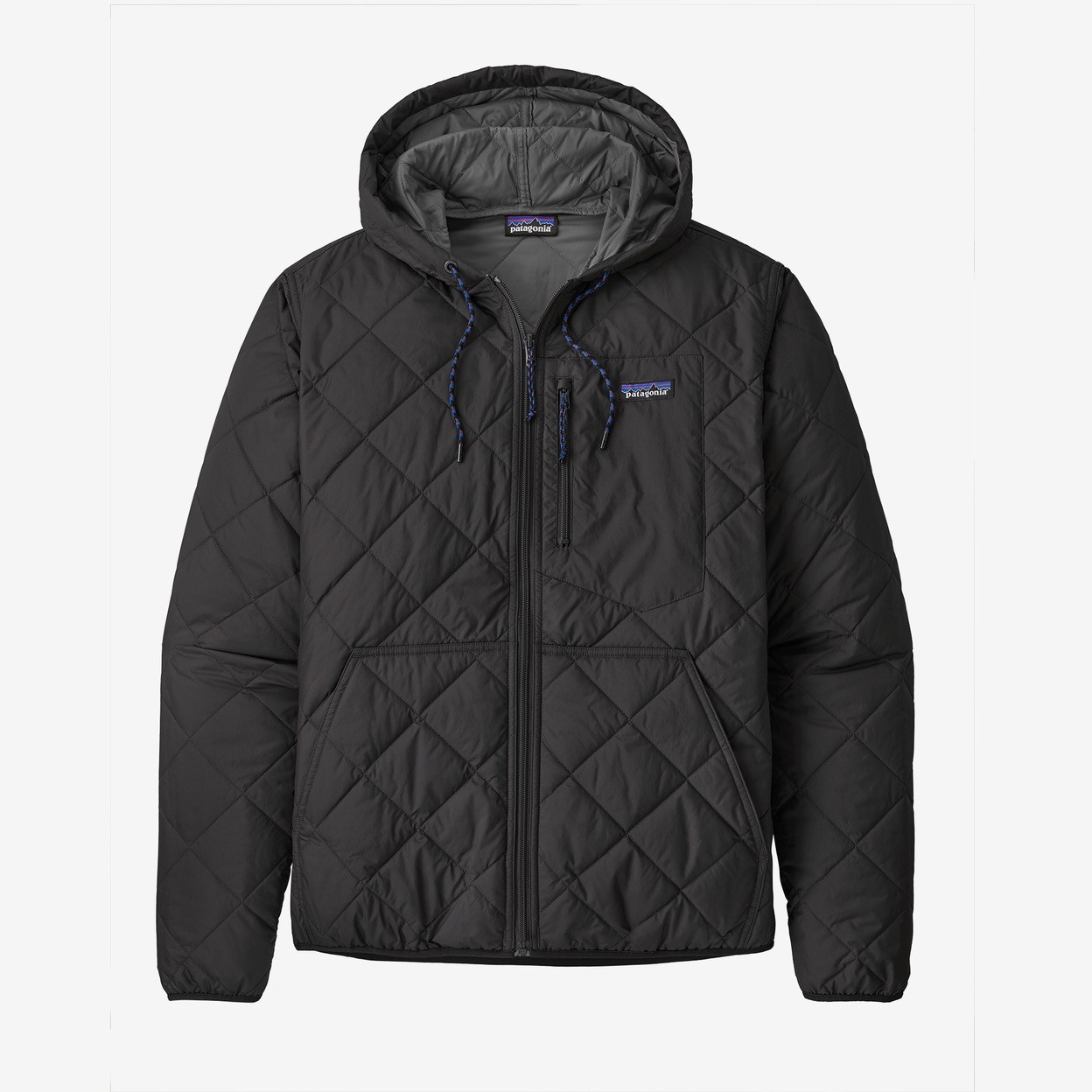 Patagonia M's Diamond Quilted Bomber Hoody - Black - XX Large