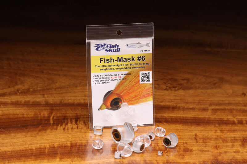 Fish Skull Fish Mask #10 - 6 pack - For Hooks size #4/0-#6/0 - Eyes 10mm