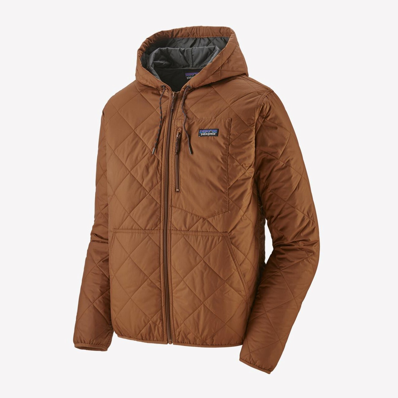 Patagonia M's Diamond Quilted Bomber Hoody - Earthworm Brown - Small