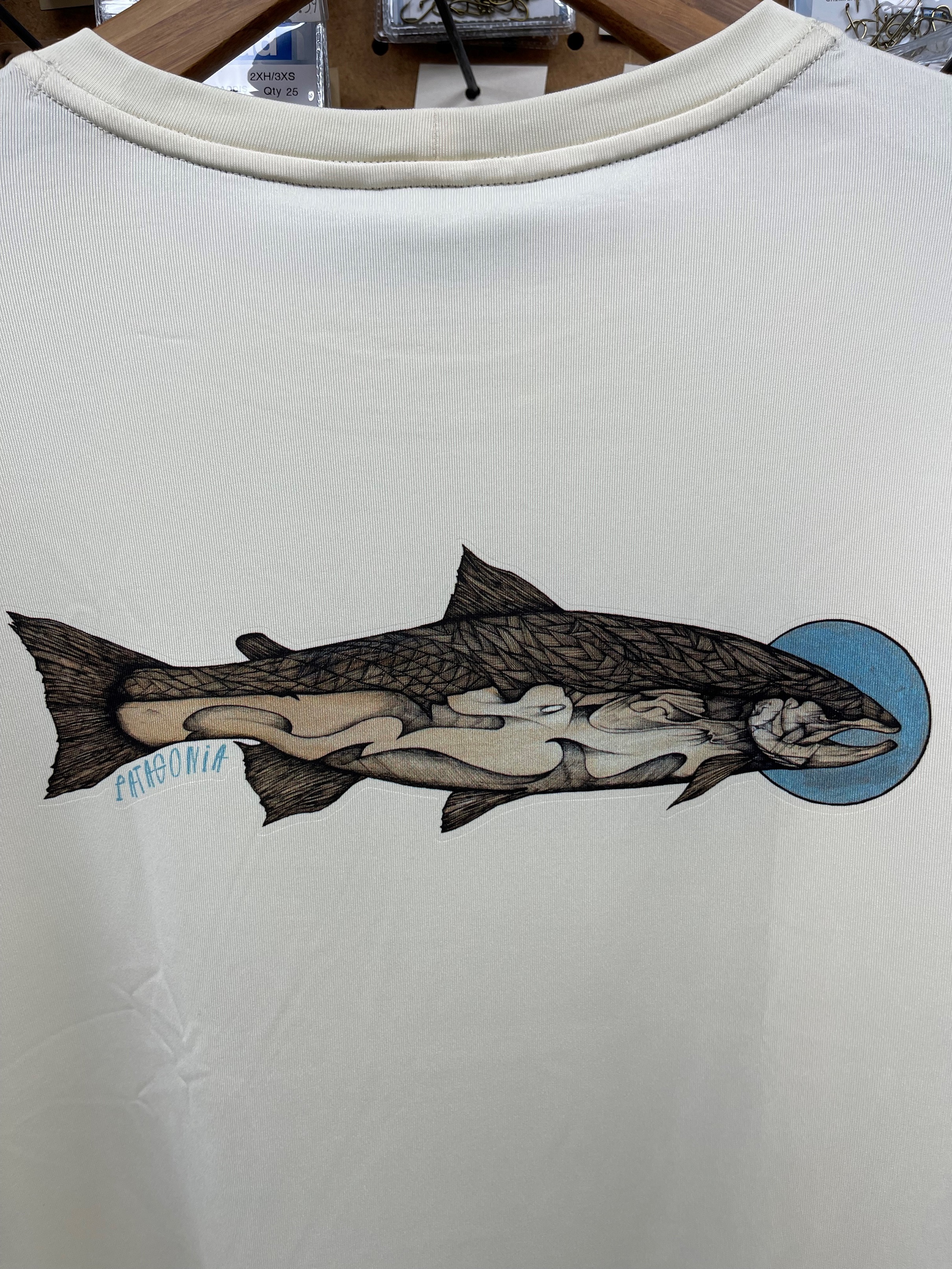 Patagonia M's Graphic Tech Fish Tee - Moon Fish: Toasted White - XL