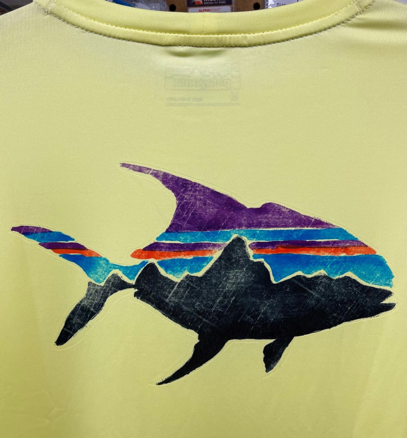 Patagonia M's Graphic Tech Fish Tee - Painted Fitz Roy Permit: Lite Blazing - Medium