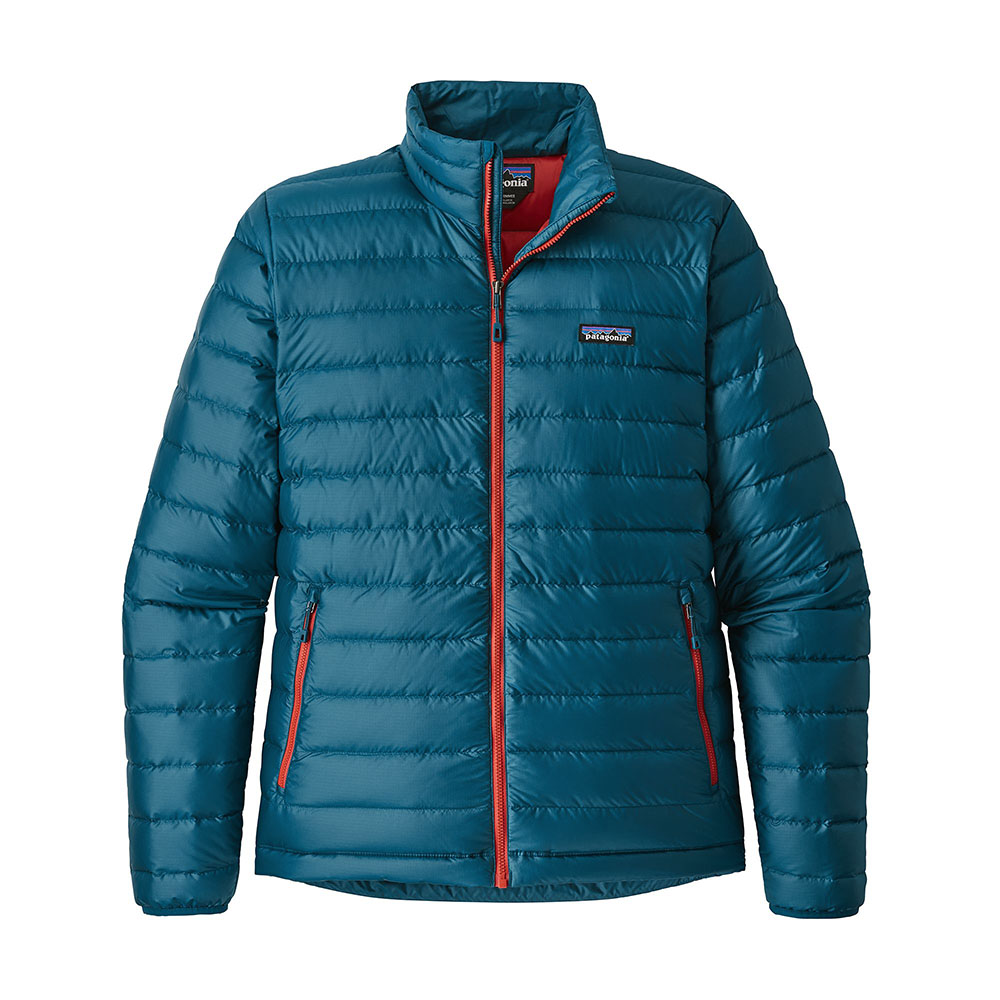 Patagonia M's Down Sweater Jacket - Big Sur Blue w/ Fire Red - XL