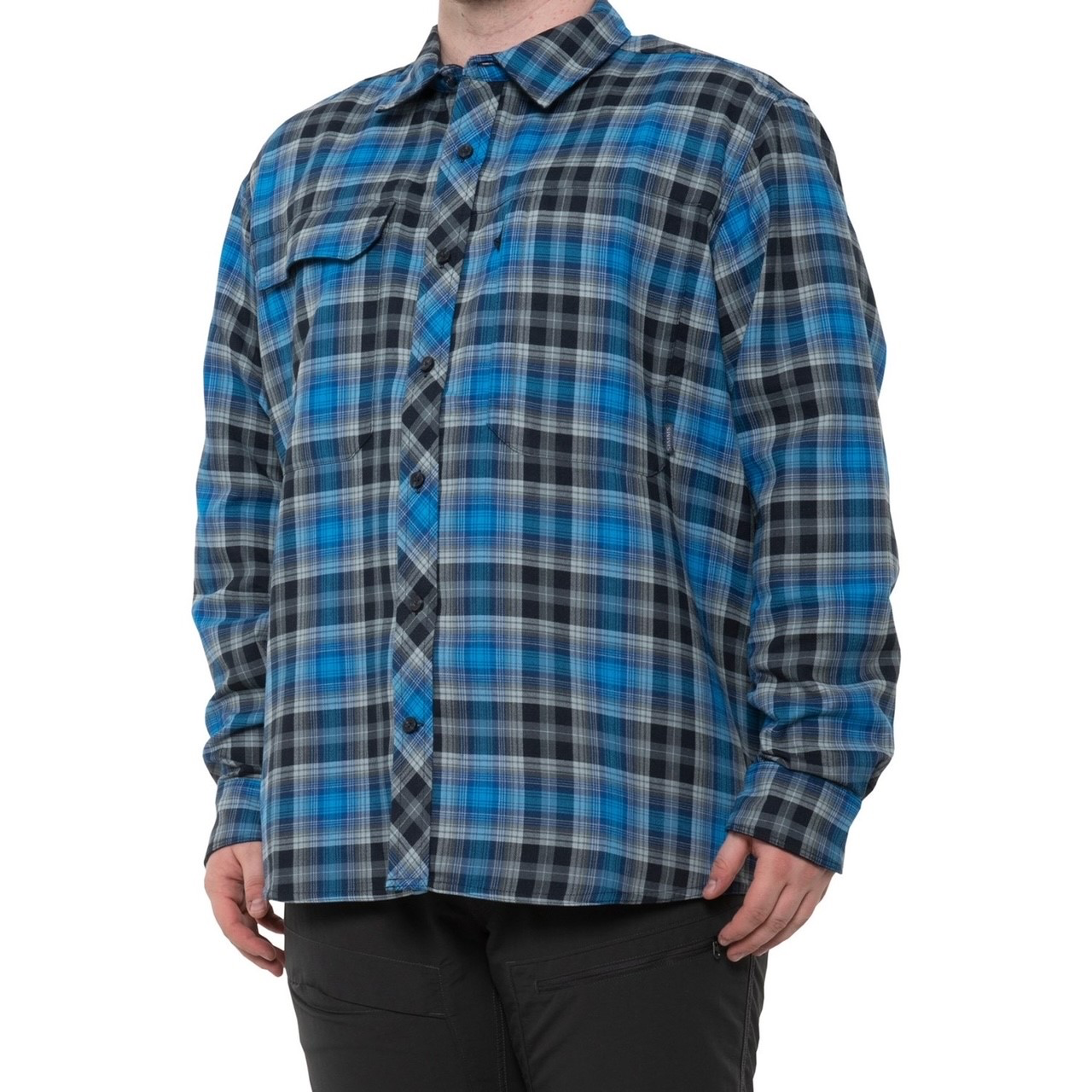 Simms M's Guide Flannel Shirt - Admiral Blue Plaid - Small