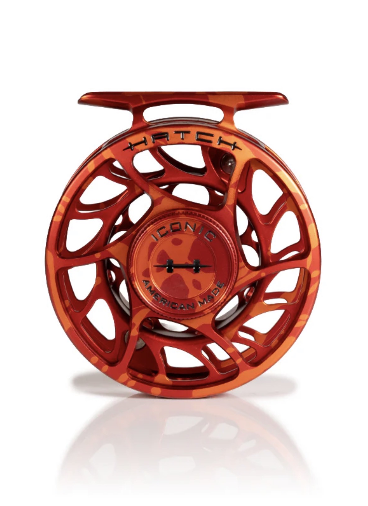Hatch Custom Iconic 5+ Magma Red-Orange MA Fly Reel