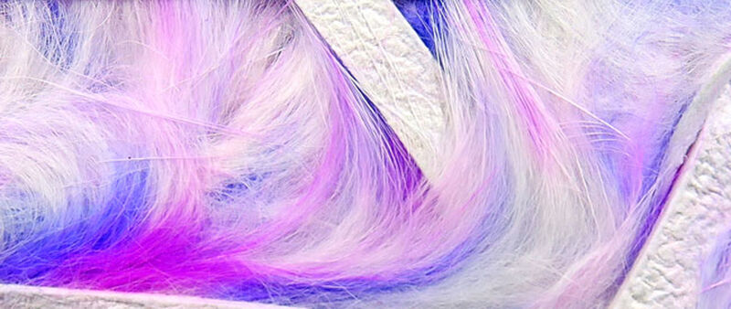 Hareline Dubbin Groovy Bunny Strips - Fl. Cerise/Purple/White
