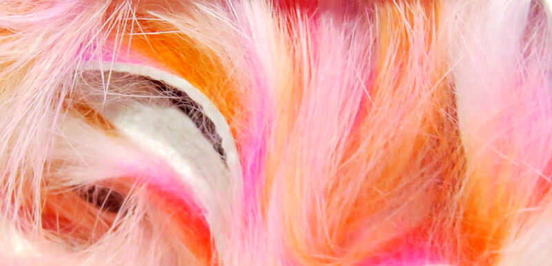 Hareline Dubbin Groovy Bunny Strips - Fl. Pink/Orange/White