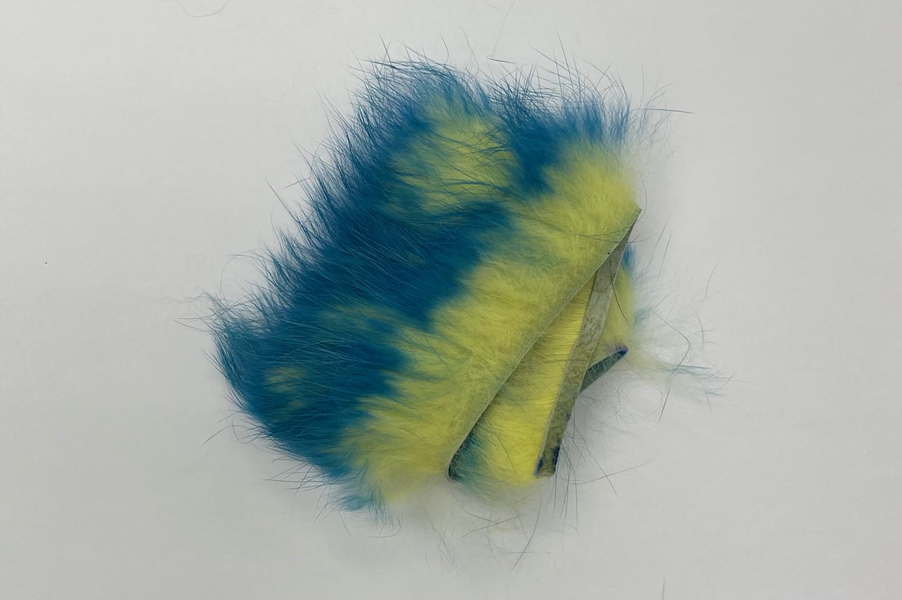 OFishL Two Toned Rabbit X-Cut Strips - Chartreuse/Blue
