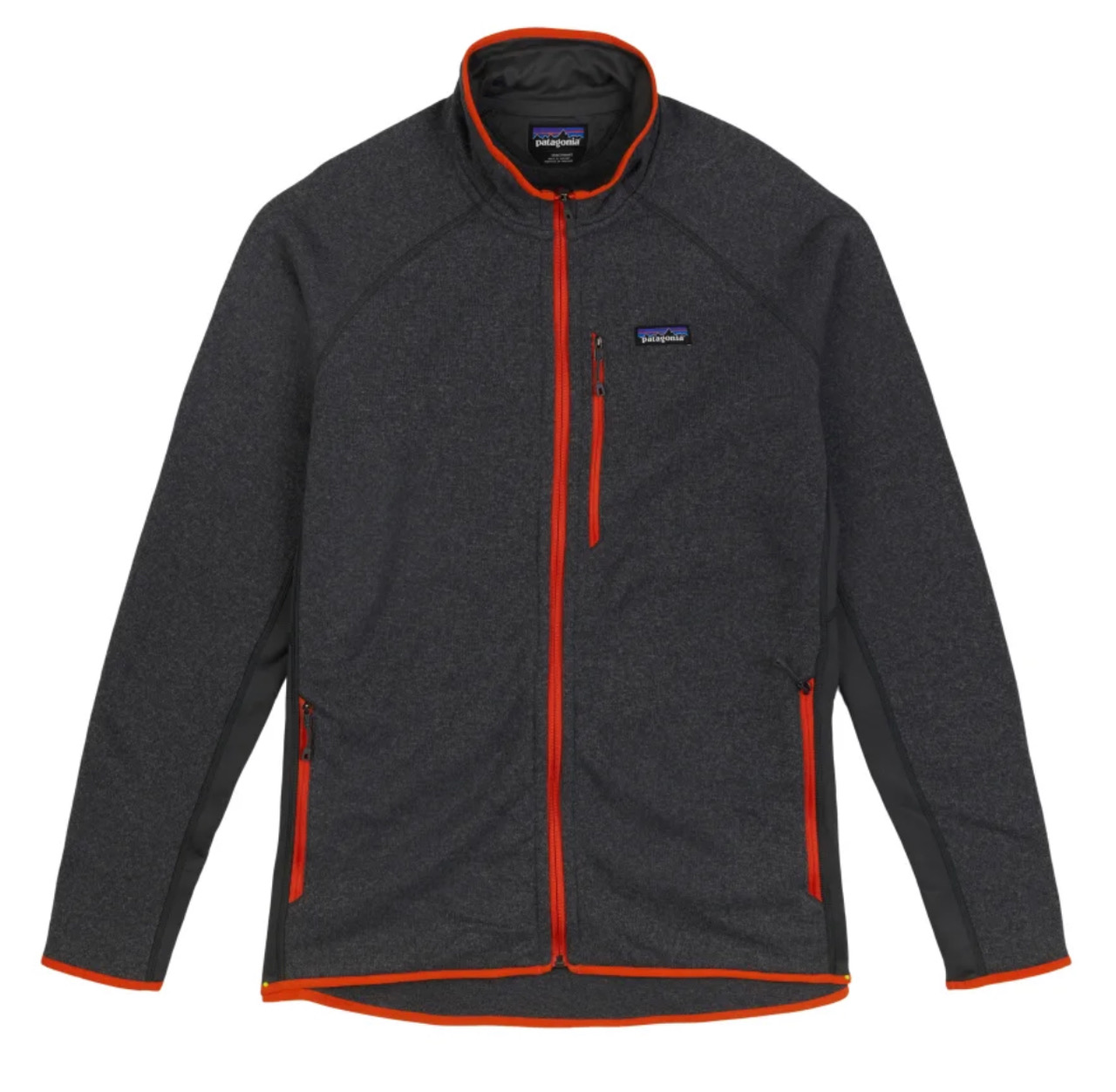 Patagonia M's Performance Better Sweater Jacket - Forge Grey w/ Orange - XL