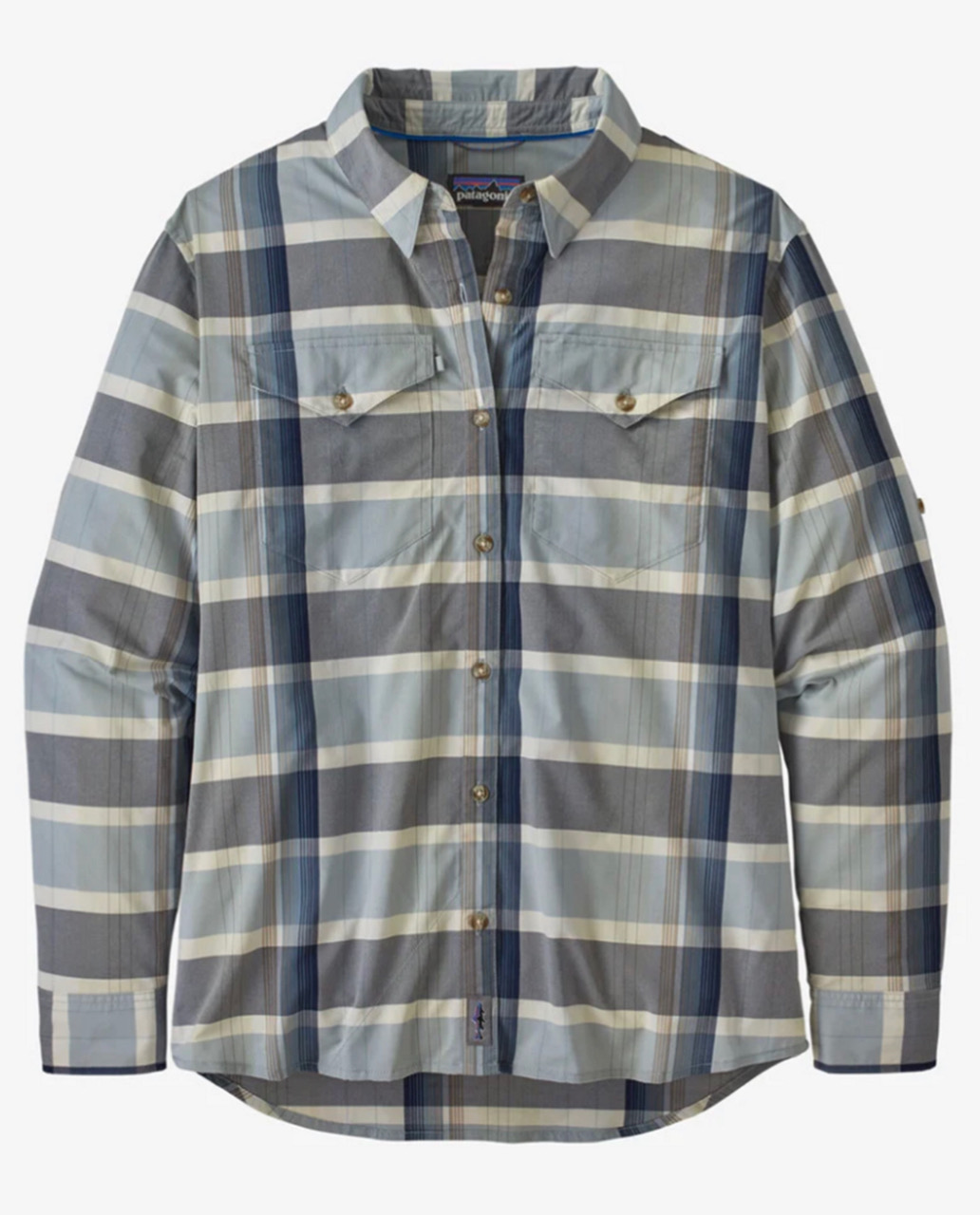 Patagonia W's L/S Sun Stretch Shirt - Cotton Seed: Berlin Blue - Large
