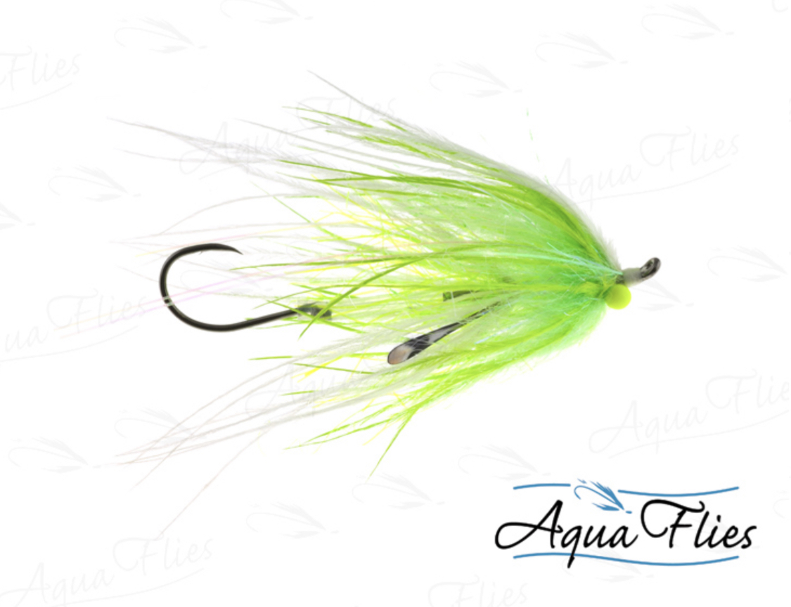 Aqua Flies Ultra Mini-Intruder - Chartreuse/White