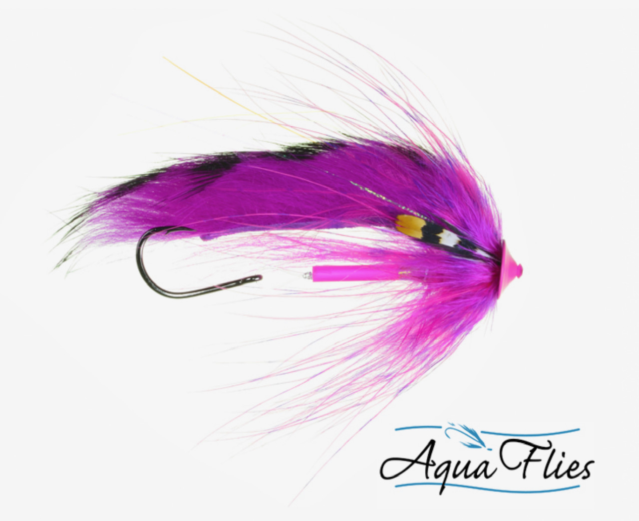 Aqua Flies Stu's Tiger Tail Turbo Cone - Hot Pink