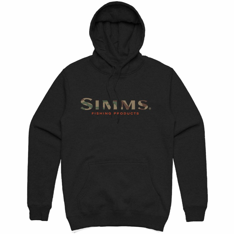Simms M's Logo Hoody - Black - Large