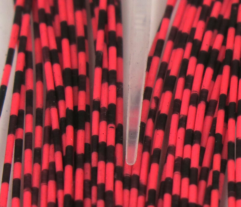 Hareline Dubbin Grizzly Barred Rubber Legs - Medium - Neon Red