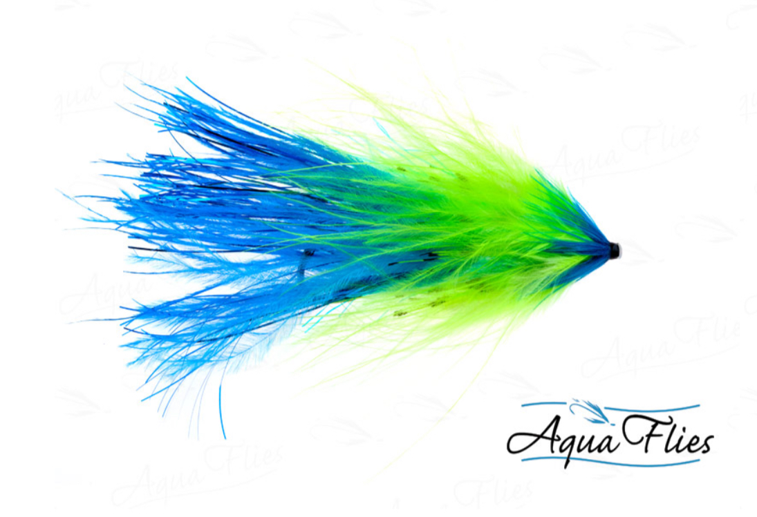 Aqua Flies Hartwick's Flashtail Tube - Chartreuse/Blue