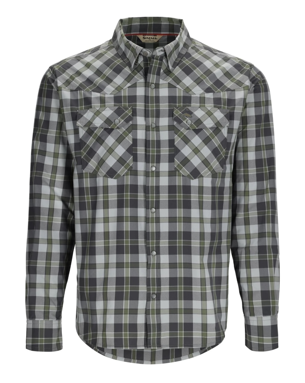 Simms M's Brackett LS Shirt - Backcountry Clover Plaid - Medium