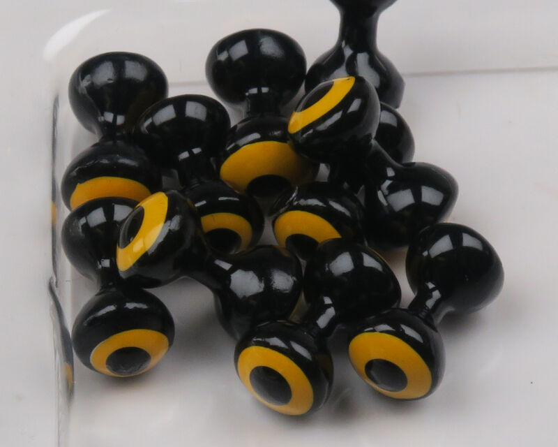 Double Pupil Lead Eyes - Black w/ Yellow - X-Small