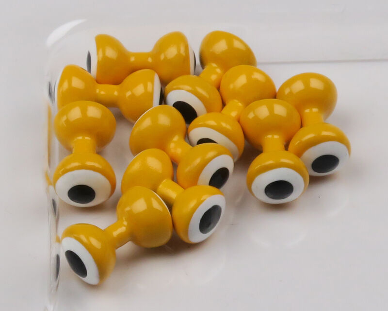 Double Pupil Lead Eyes - Yellow w/ White - Small