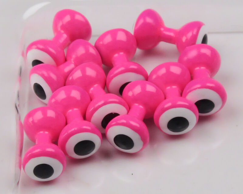 Double Pupil Lead Eyes - Fl. Pink w/ White - Small