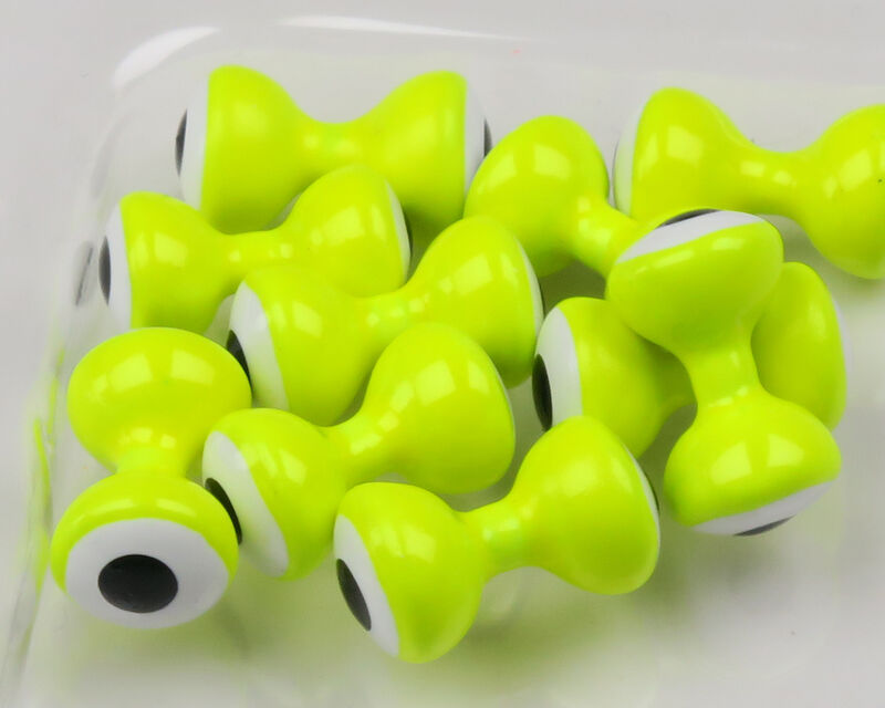 Double Pupil Lead Eyes - Chartreuse w/ White - Small