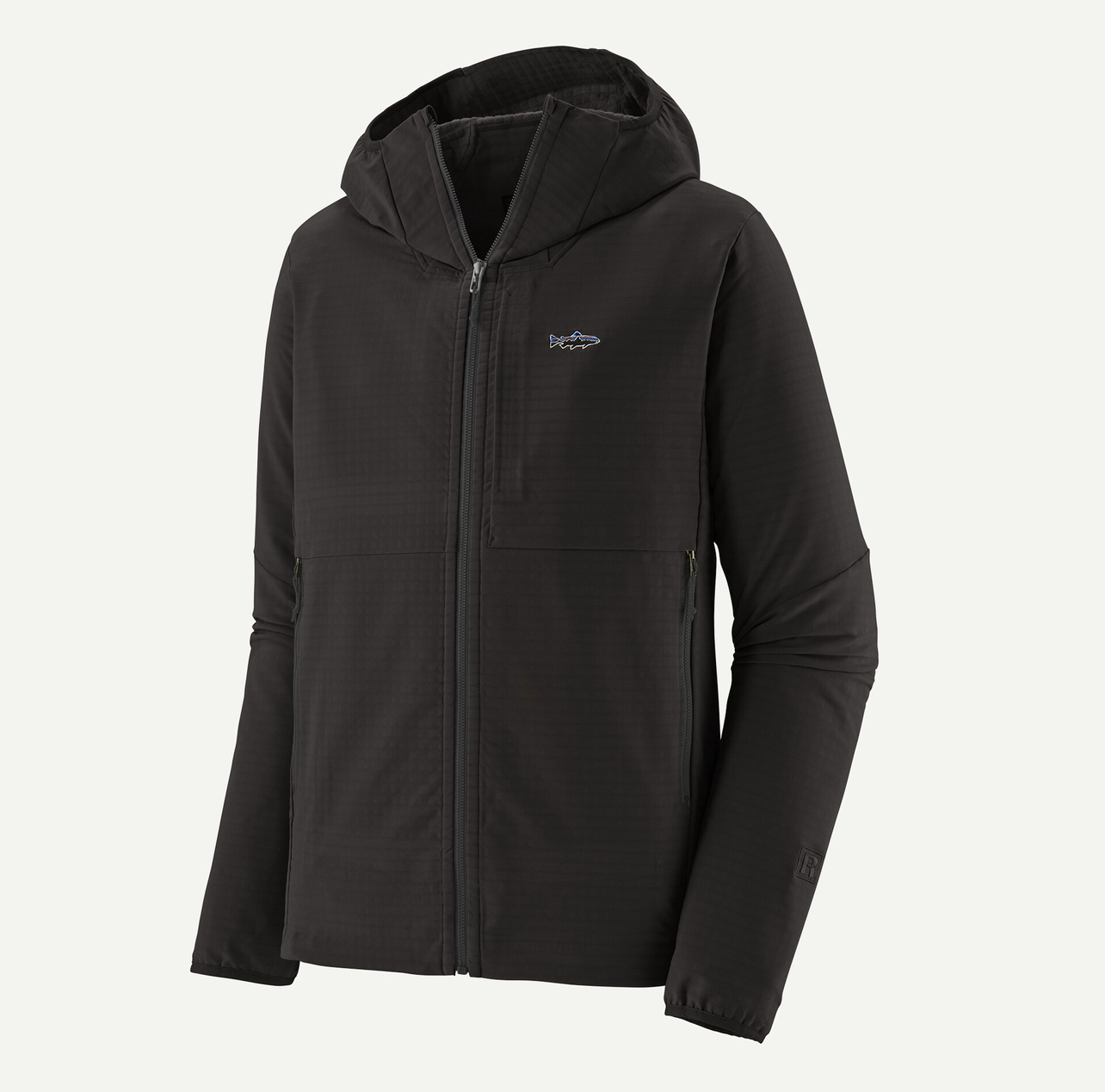 Patagonia M's R1 TechFace Fitz Roy Trout Hoody - Black - Medium