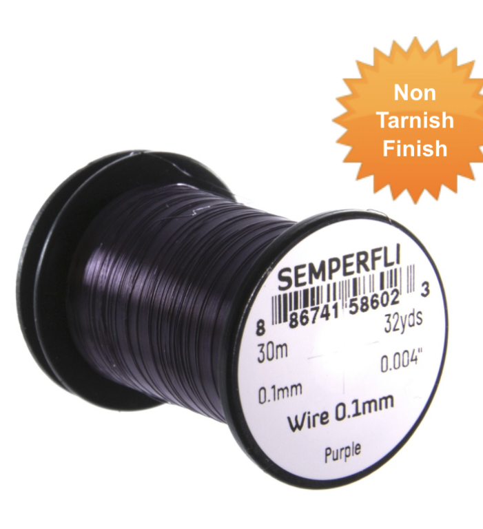 Semperfli Fly Tying Wire - 30m - 0.1mm - Purple