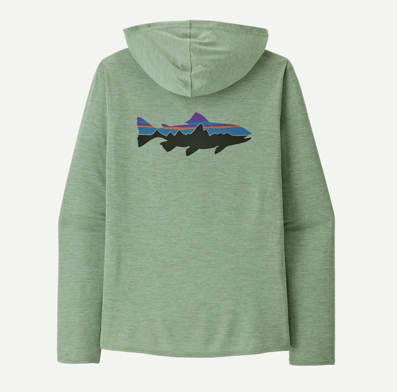 Patagonia M's Capilene Cool Daily Hoody - Fitz Roy Trout: Ellwood Green X-Dye - Medium
