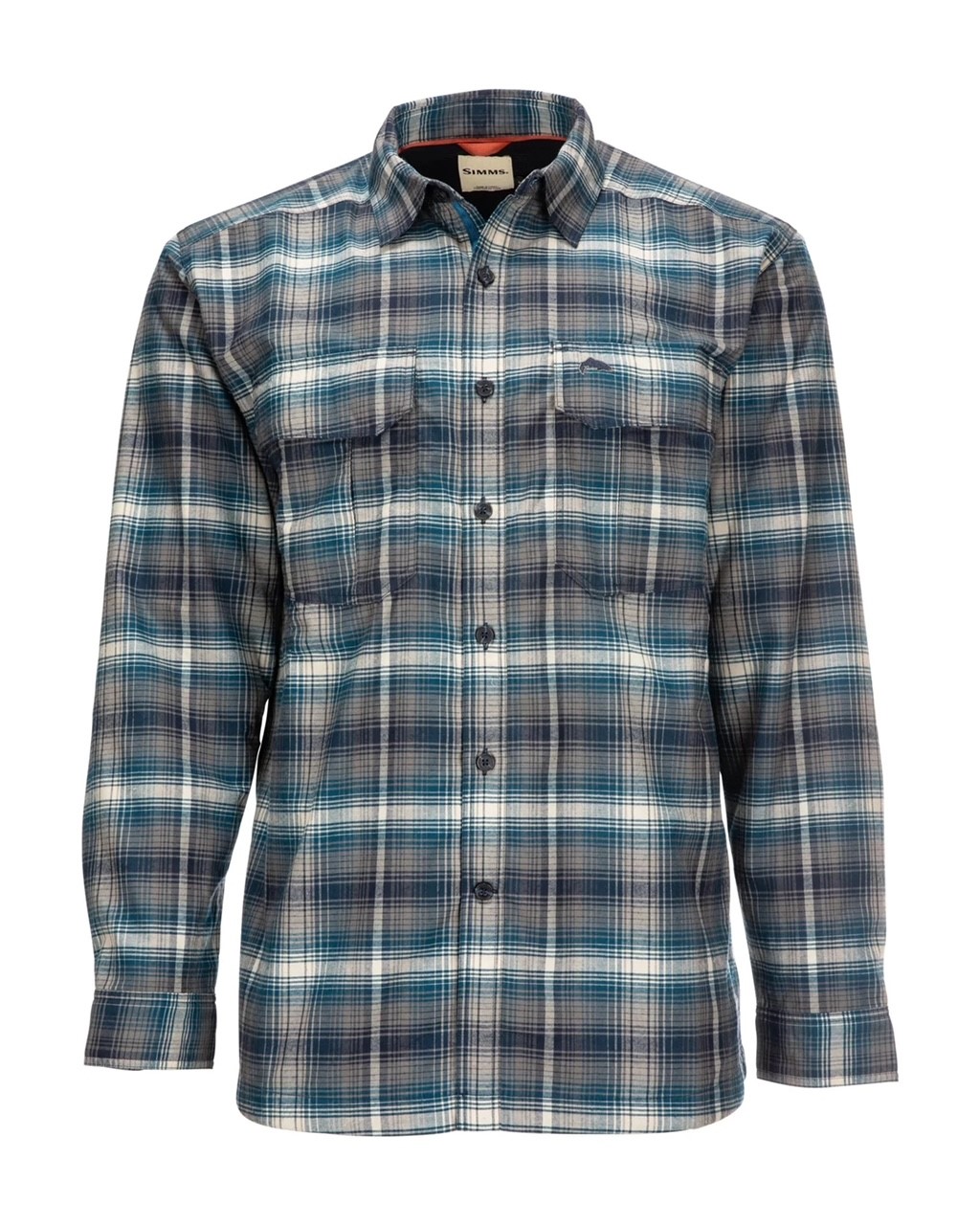 Simms M's Coldweather L/S Shirt - Red Buffalo Plaid - Small