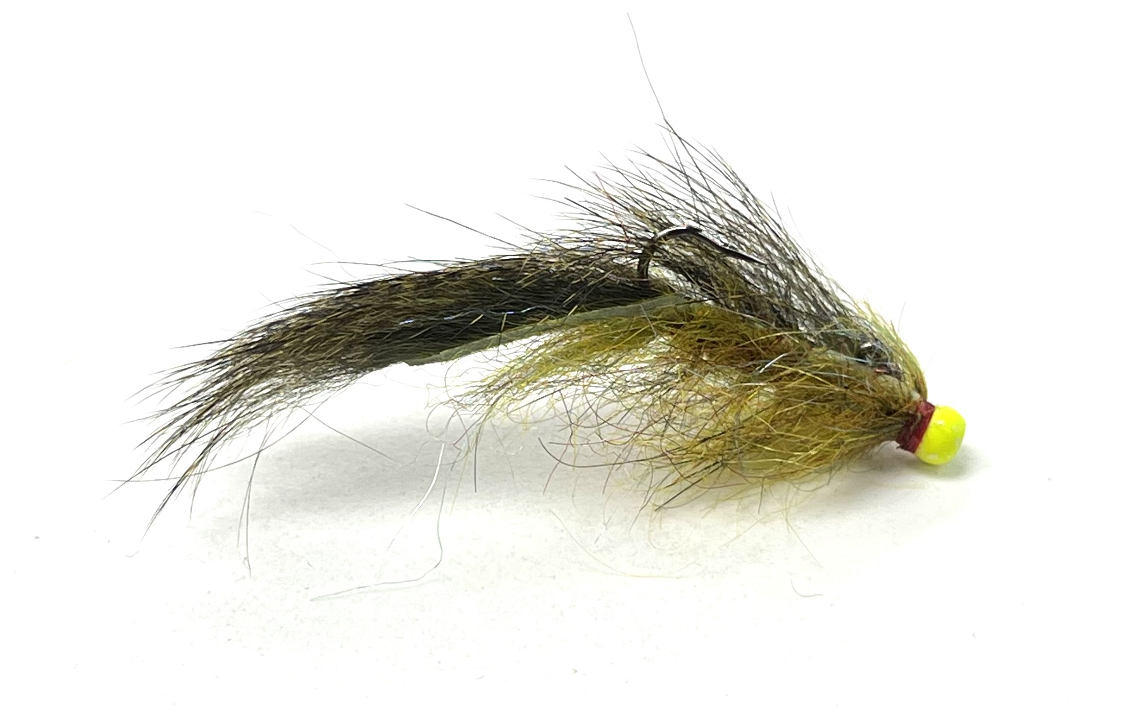 MFC Balanced Squirrel Leech - Olive (light chartreuse bead) - #12