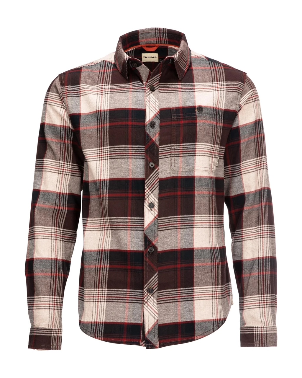 Simms M's Dockwear Cotton Flannel - Mahogany Red Plaid - Small