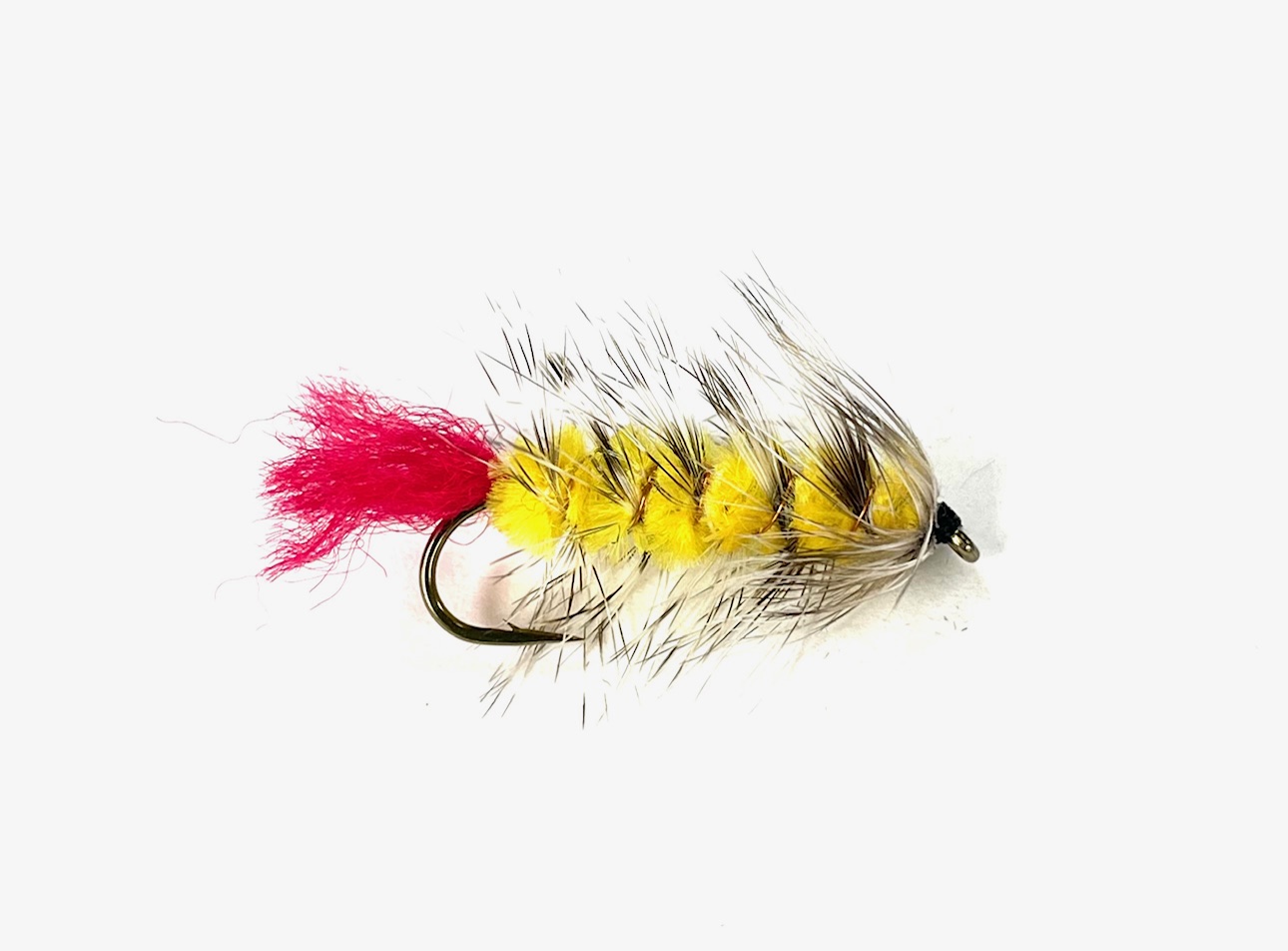 Black's Flies Wooly Worms - Yellow/Grizzly - Size 8