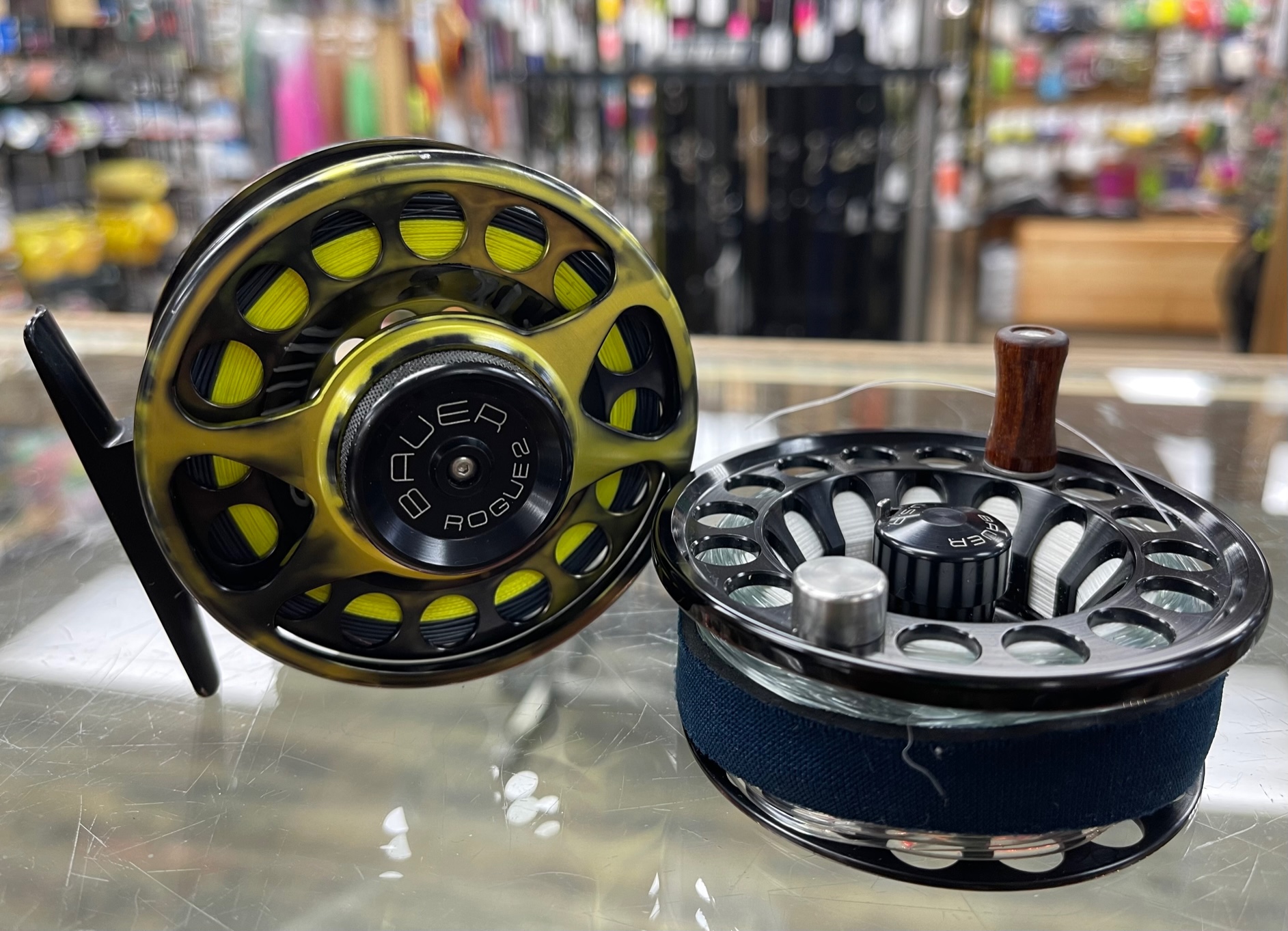 Bauer Rogue 2 (5/6) Fly Reel w/ Spare Spool - Splash Yellow - Lightly Used