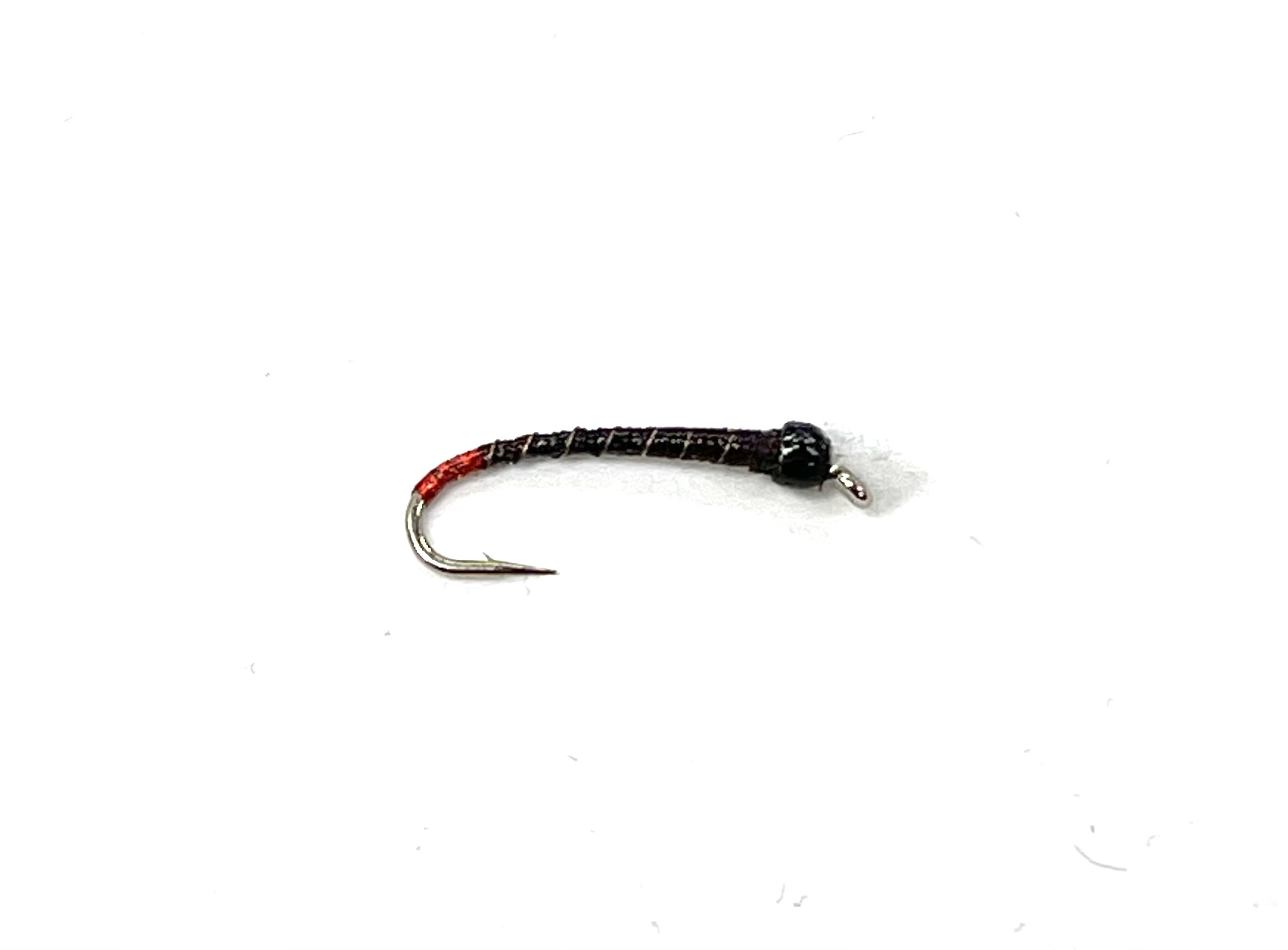 Black's TW BB UT Red Butt Dark Brown Copper Wire Rib Chironomid - Size 16