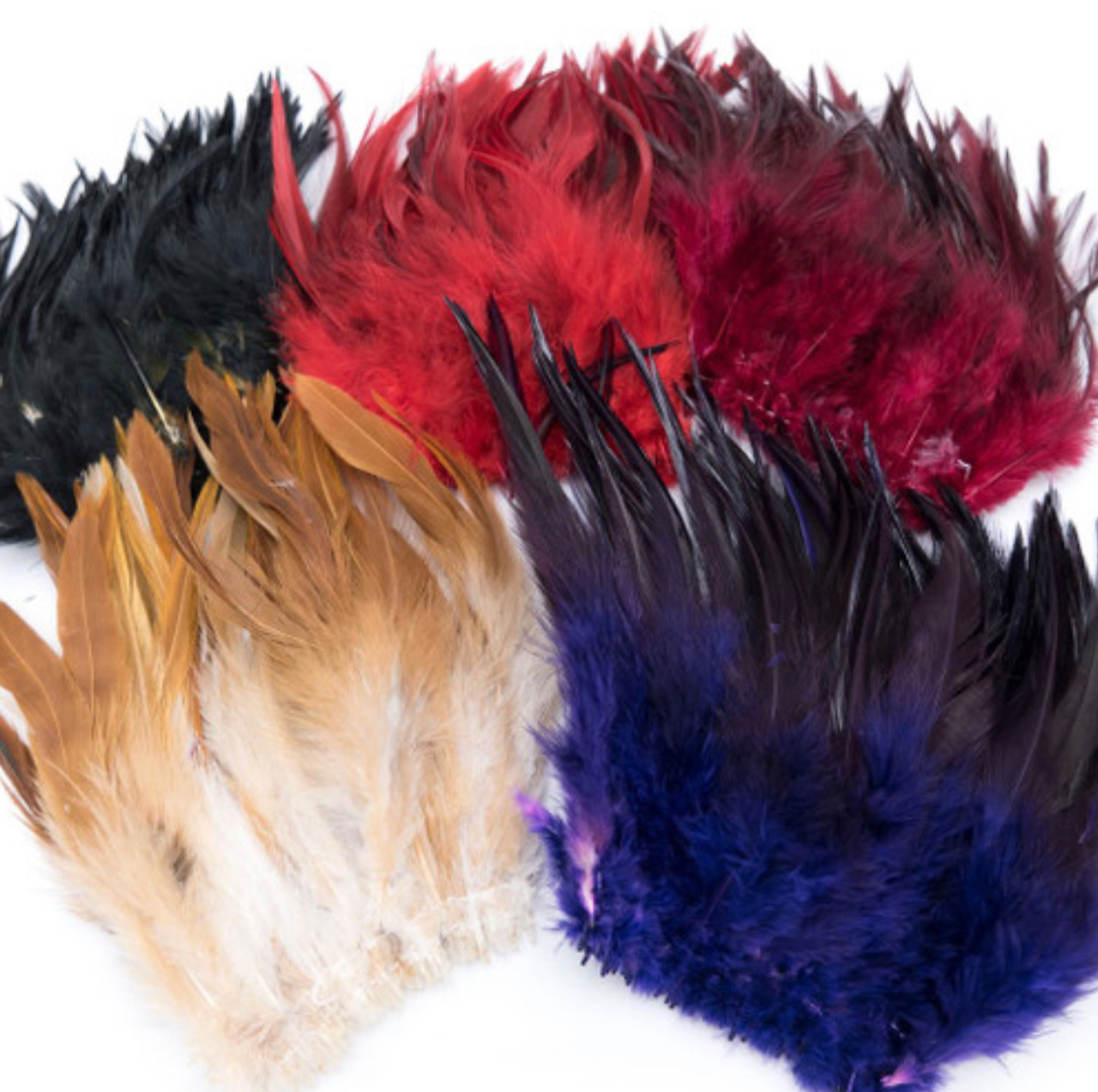 Strung Chinese Rooster Saddle Hackle - Dyed Over Natural