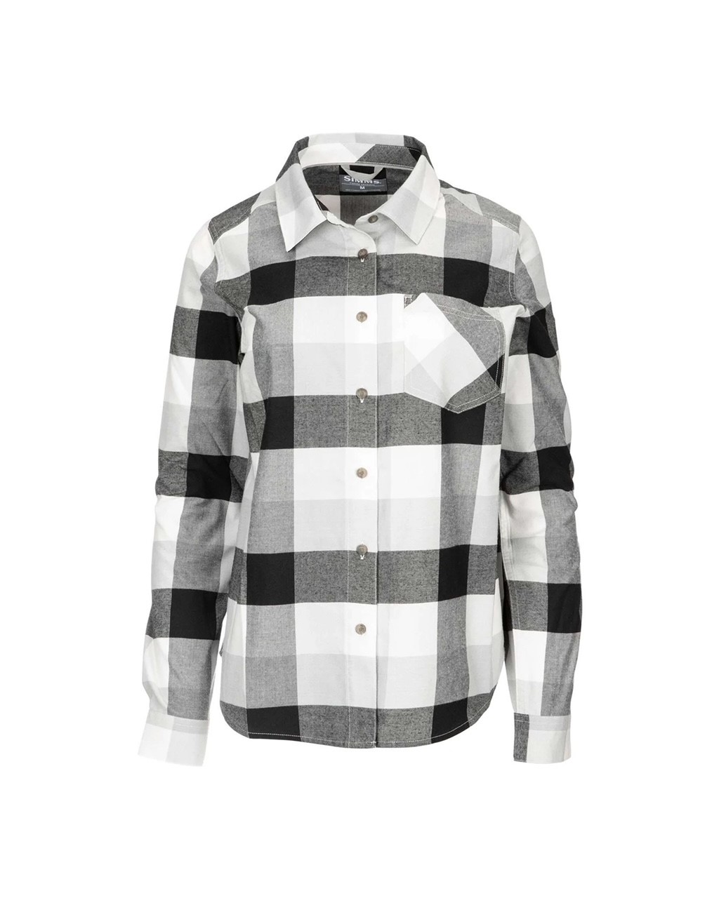 Simms W's Sunset Flannel - Grey Heather Buffalo Plaid - Extra Large