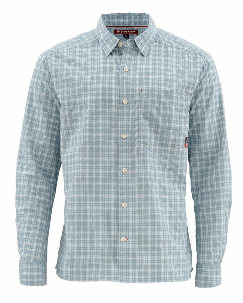 Simms M's Morada LS Shirt - Blue Grey Plaid - XL