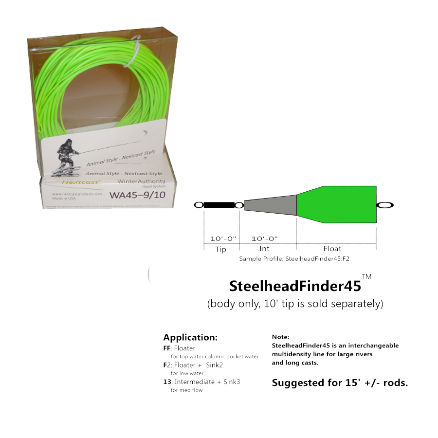 Nextcast Steelhead Finder 45 - ST:FF-4/5 - Floating Line - 4/5 (350 gr)