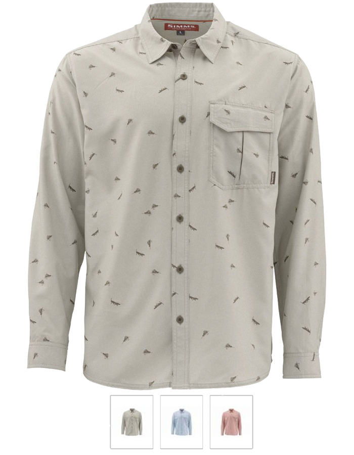 Simms M.T.H Long Sleeve Shirt Fog Shrimp; M