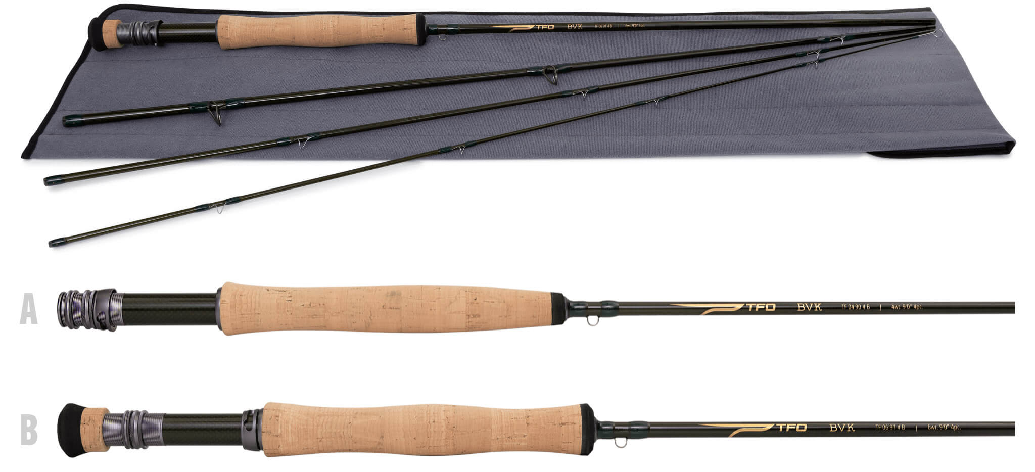 TFO BVK Series Fly Rod 6 wt 9' 5 piece : : Sporting Goods